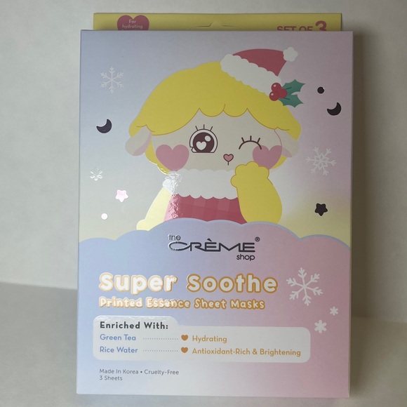 The Creme Shop Other - The Creme Shop Super Soothe Printed Essence Sheet Masks 3 pcs. Green Tea